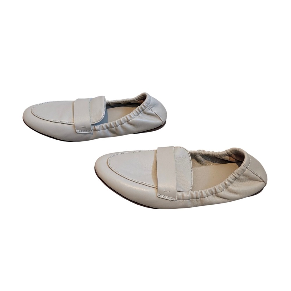 Quince Italian Leather Soft Loafer Cream Leather Elastic Heel Flats Size 7 - Picture 9 of 12